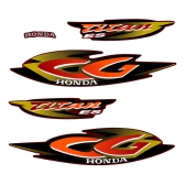 Kit Adesivos Faixas Moto Titan 125 ES 2001 Vermelha Jogo Adesivo Jotaesse