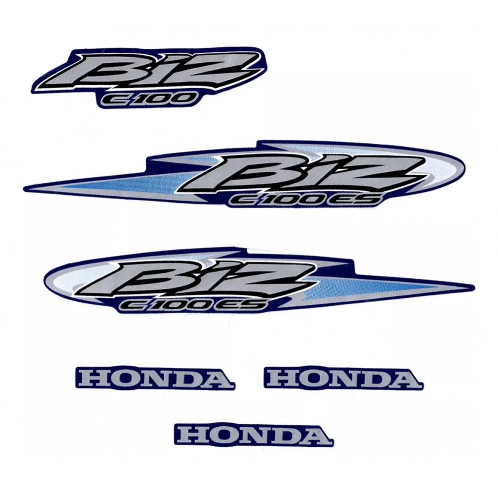 Kit Adesivos Faixas Moto BIZ 100 ES 2005 Azul Metálico Jogo Adesivo Jotaesse
