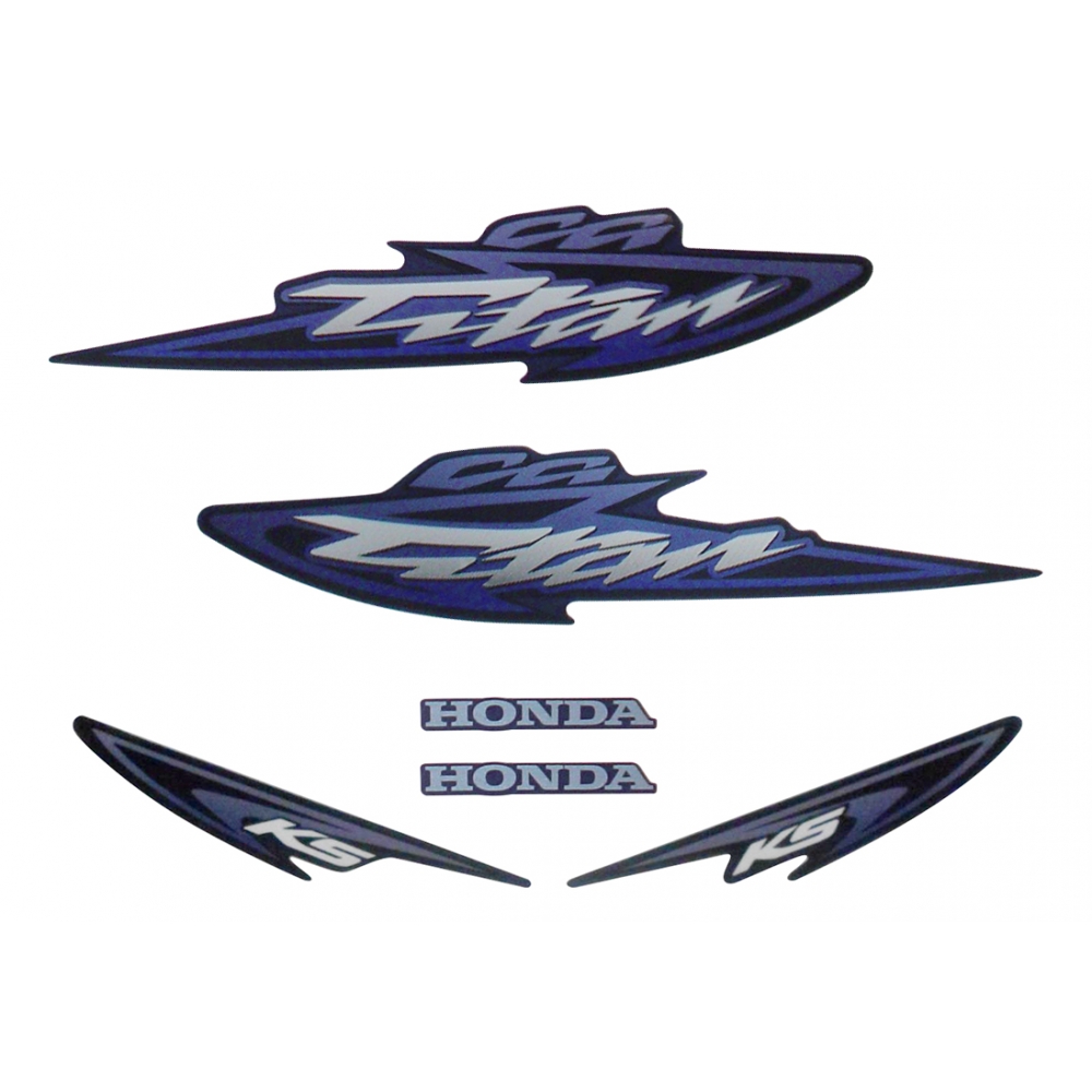 Kit Adesivos Faixas Moto Cg Titan 125 Ks 2003 Azul Metalico Jogo Adesivo