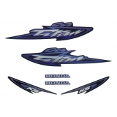 Kit Adesivos Faixas Moto Cg Titan 125 Ks 2003 Azul Metalico Jogo Adesivo