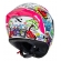 Capacete Moto Norisk Flow Trap Desenho Branco Rosa Feminino Masculino C/ Spoiler + Viseira Extra
