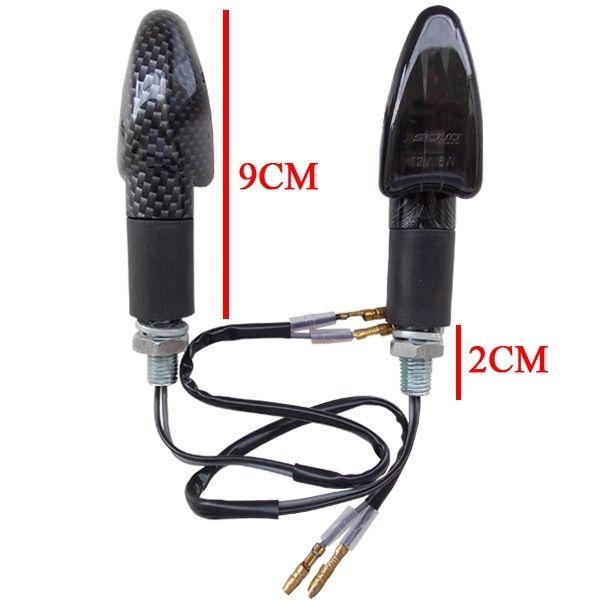 Par De Pisca Mini Seta Moto Scud Blade Esportivo Preto Carbono Com Lente Cristal + Fumê - Par