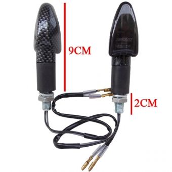 Par De Pisca Mini Seta Moto Scud Blade Esportivo Preto Carbono Com Lente Cristal + Fumê