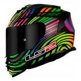 Capacete Moto Fechado Ls2 Ff800 Storm Power Arco Iris Preto Rainbow C/ Óculos Interno C/ Selo Inmetro