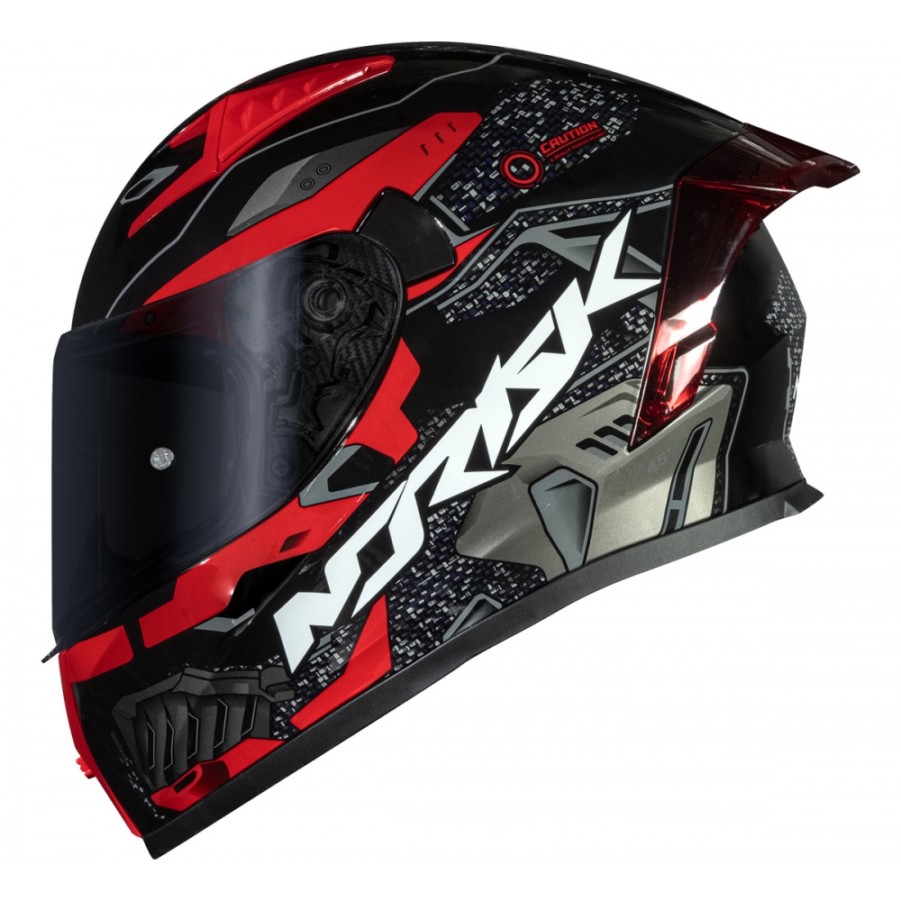 Capacete Moto Norisk Flow Robot Preto Vermelho C/ Spoiler + Viseira Fumê Extra Lançamento - Preto Vermelho