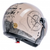 Capacete Moto Peels Mirage F 21 F-21 North Navy Custom Aviador C/ 2 Viseiras Queixeira Removível - Bege