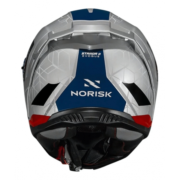 Capacete Moto Fechado Norisk Strada 2 Evoque Cinza Azul Vermelho C/ Óculos Interno Lançamento