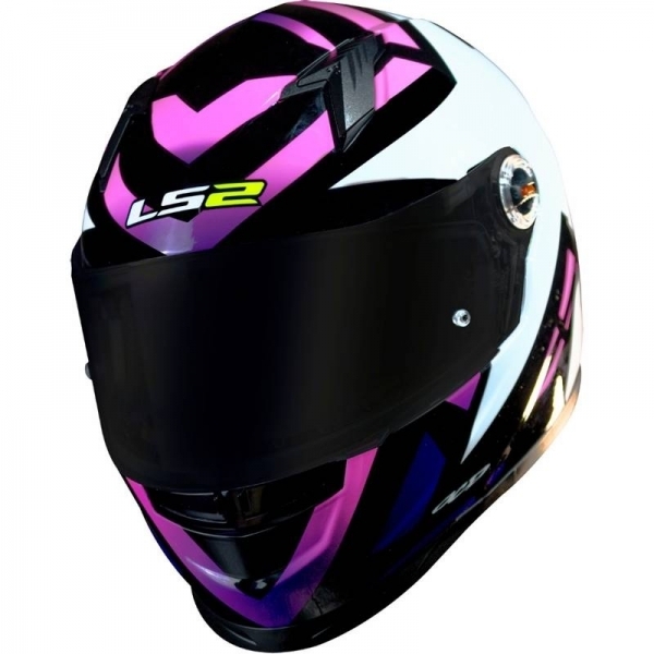 Capacete Moto Feminino Fechado Ls2 Ff358 Classic FF358 Starwar Preto Rosa Esportivo C/ Selo Inmetro