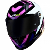 Capacete Moto Feminino Fechado Ls2 Ff358 Classic FF358 Starwar Preto Rosa Esportivo C/ Selo Inmetro