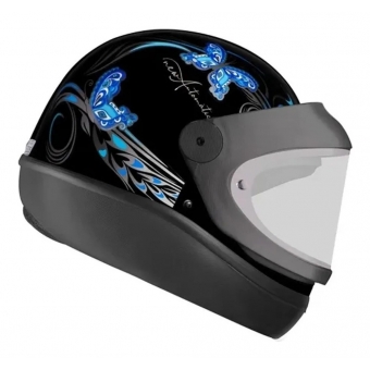Capacete Moto Feminino Automático Ebf Borboleta C/ Selo Inmetro