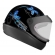Capacete Moto Feminino Automático Ebf Borboleta C/ Selo Inmetro - Preto / Azul