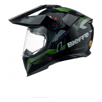 Capacete Moto Bieffe B-Trail Big Trail Frontier Estrada Verde Militar Preto C/ Óculos Sol Lançamento