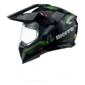 Capacete Moto Bieffe B-Trail Big Trail Frontier Estrada Verde Militar Preto C/ Óculos Sol Lançamento