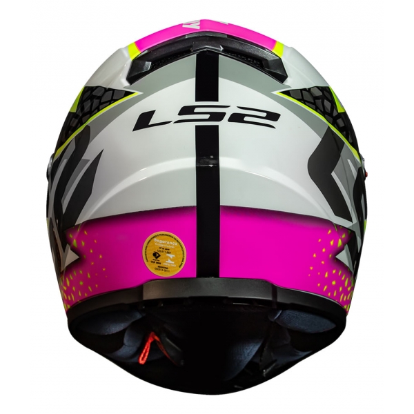 Capacete Moto Feminino Fechado Ls2 Ff358 Classic Speedy Branco Rosa C/ Selo Inmetro Lançamento