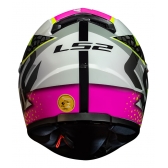Capacete Moto Feminino Fechado Ls2 Ff358 Classic Speedy Branco Rosa C/ Selo Inmetro Lançamento