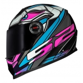 Capacete Moto Feminino Fechado Ls2 Ff358 Classic Xdron Cyan Rosa Esportivo C/ Selo Inmetro