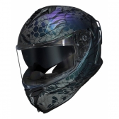 Capacete Moto Masculino Feminino Norisk Strada 2 Militar Força Especial Cobra Fechado C/ Óculos