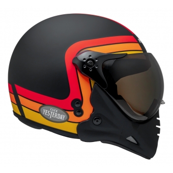 Capacete Moto Aberto Peels F-21 F21 Click Yesterday Vintage Retro C/ 2 Viseiras Queixeira Removível