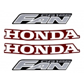 Kit Adesivos Faixas Moto Fan 125 2007 Vermelha Jogo Adesivo Jotaesse