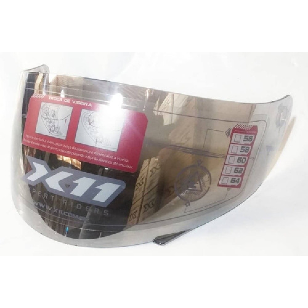 Viseira Espelhada Cromada Capacete X11 Volt Dash Volt Lines Original