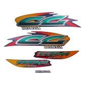 Kit Adesivos Faixas Moto CG Titan 125 1999 2000 Azul Metálico Jogo Adesivo