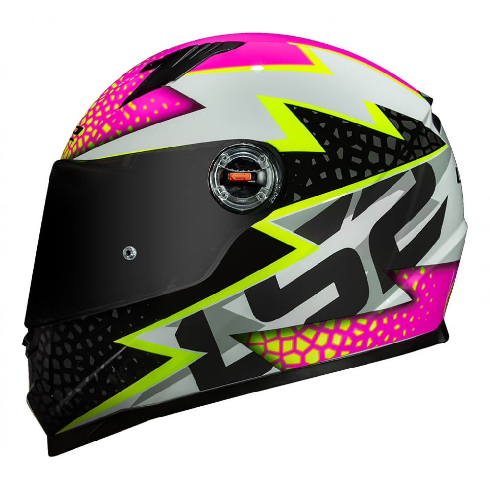 Capacete Moto Feminino Fechado Ls2 Ff358 Classic Speedy Branco Rosa C/ Selo Inmetro Lançamento