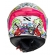 Capacete Moto Norisk Flow Trap Desenho Branco Rosa Feminino Masculino C/ Spoiler + Viseira Extra
