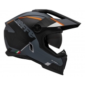 Capacete Moto Big Trail Bieffe B-Trail Delux Cross Cinza Dark Preto C/ Óculos Sol Lançamento