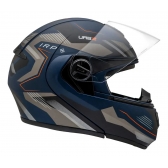 Capacete Moto Robocop Peels Urban U-Rb2 Skyline Azul Escamoteável C/ Oculos Selo Inmetro Lançamento - Azul Grafite Fosco