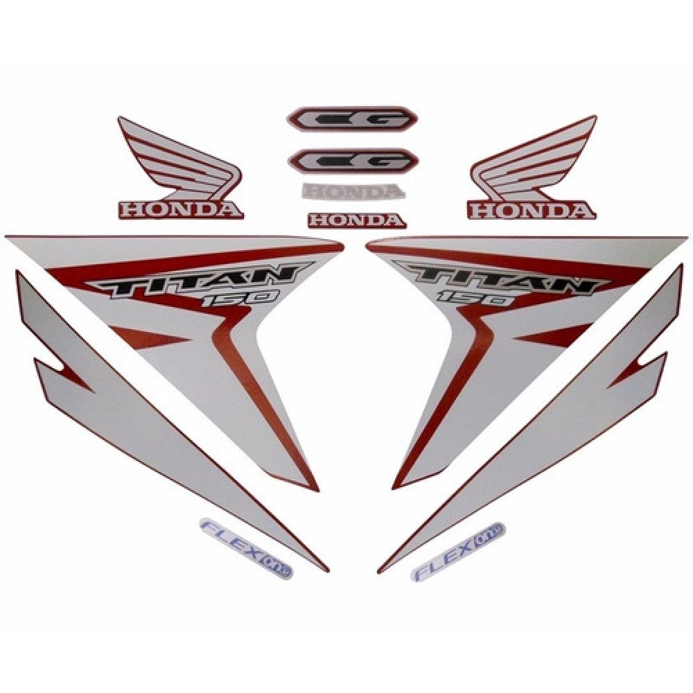 Kit Adesivos Titan 150 Esd/ex 2015 Vermelha Jogo Adesivo