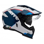 Capacete Moto Bieffe B-Trail Big Trail Bmw Delux Cross Azul Branco Vermelho C/ Óculos Sol Lançamento