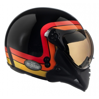 Capacete Moto Aberto Peels F-21 F21 Click Yesterday Vintage Retro C/ 2 Viseiras Queixeira Removível