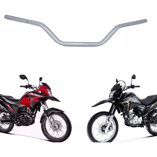 Guidão Guidom Moto Nxr Bros 160 Xre 190 Modelo Original Prata C/ Bucha Interna Fortuna