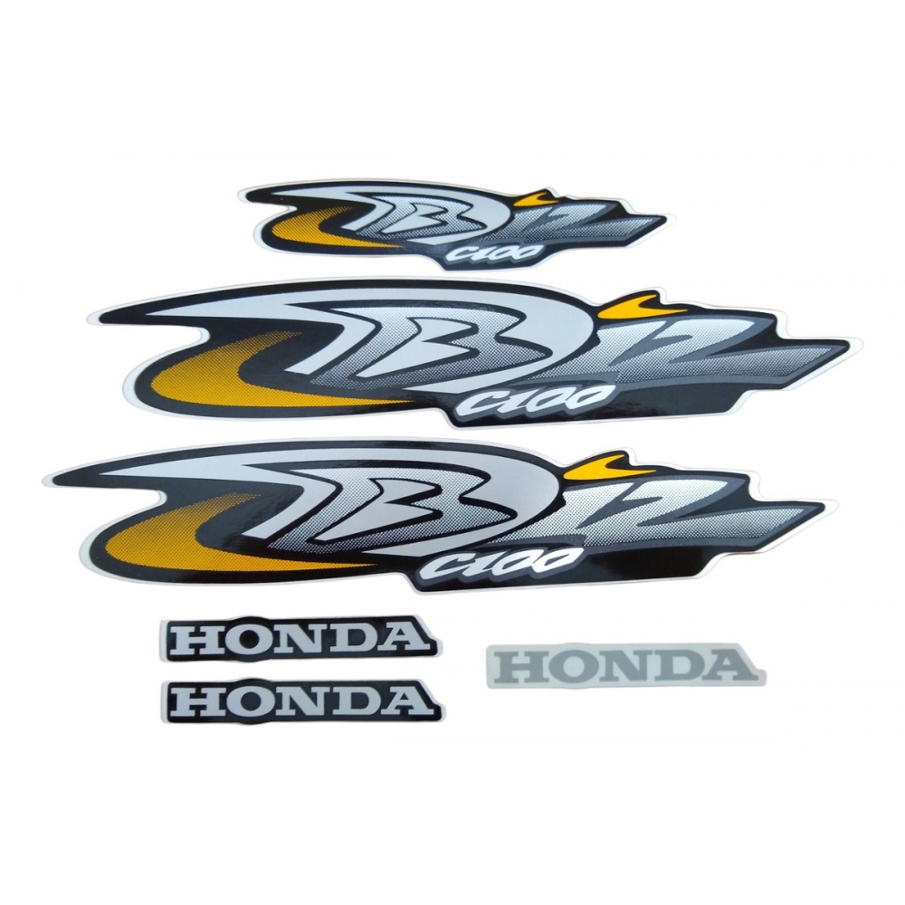 Kit Adesivos Faixas Moto Biz 100 KS 2004 Preta Jogo Adesivo Jotaesse