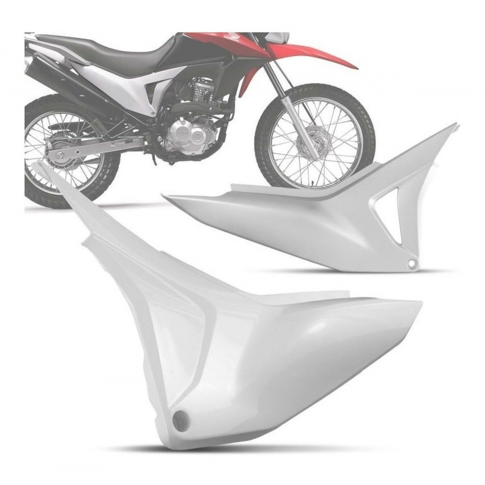 Par Tampa Superior Lateral Moto Nxr Bros 160 2015 2016 2017 2018 2019 Carenagem Mod Original Branca