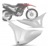 Par Tampa Superior Lateral Moto Nxr Bros 160 2015 2016 2017 2018 2019 Carenagem Mod Original Branca