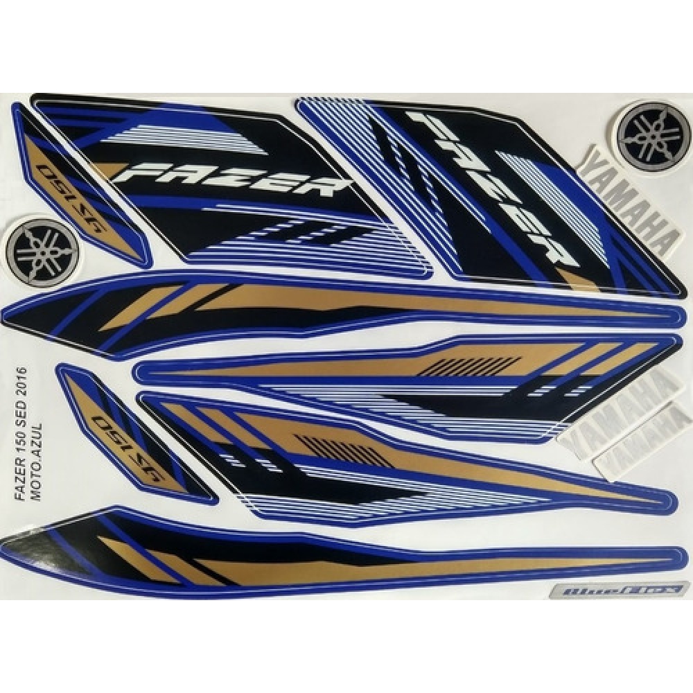 Kit Adesivos Faixas Fazer 150 Sed Azul 2016 Jogo Adesivo