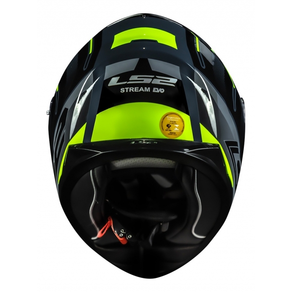Capacete Moto Esportivo Fechado Ls2 Ff320 Stream Shadow Cinza Amarelo Neon C/ Óculos Interno C/ Selo Inmetro