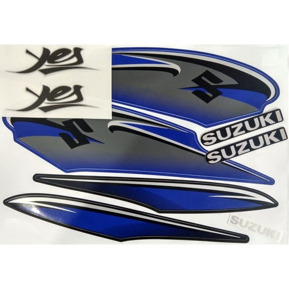 Kit Adesivos Faixas Suzuki Yes 125 An Azul 2011 Jogo Adesivo