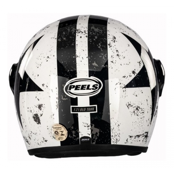 Capacete Moto Aberto Custom Moto Peels Mirage F21 Old Tank Preto Branco C/ Selo Inmetro