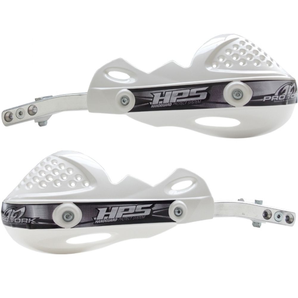 Protetor Mão Manete Hps Pro Tork Com Alma Alumínio P/ Guidão 22 mm Moto Cross Trilha - Branco