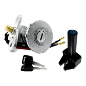 Kit Chave Contato Miolo Ignição Moto Crypton 115 2010 2011 2012 2013 2014 Jogo Mod Original C/ Trava Banco