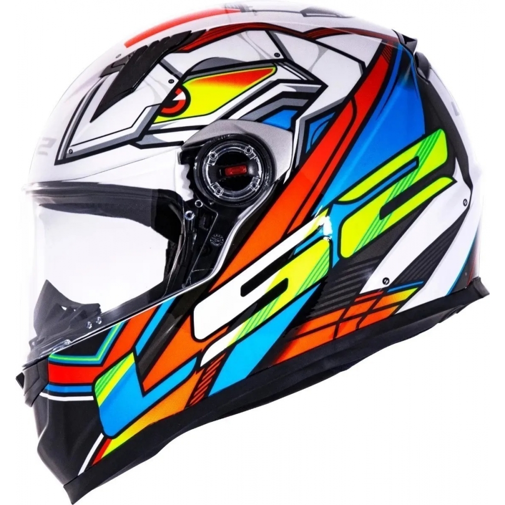 Capacete Moto Fechado Ls2 Ff358 Classic Xdron Neon Branco Laranja Esportivo C/ Selo Inmetro