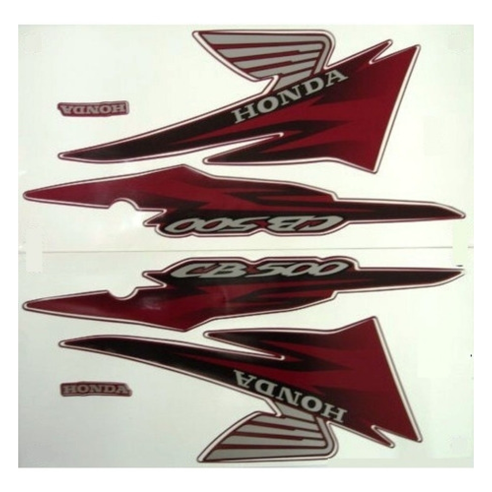 Kit Adesivos Faixas Cb 500 2001 Vermelha Vinho Jogo Adesivo
