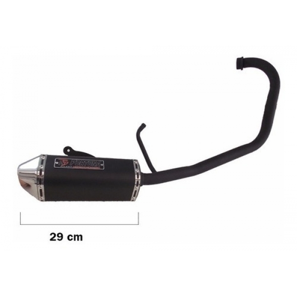 Escapamento Escape Moto Ybr 125 Factor Esportivo Mini Tri Oval Preto Fortuna