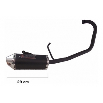 Escapamento Escape Moto Ybr 125 Factor Esportivo Mini Tri Oval Preto Fortuna
