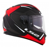 Capacete Moto Fechado Ls2 Ff320 Stream Edge Esportivo Preto Vermelho Fosco C/ Óculos Interno C/ Selo Inmetro