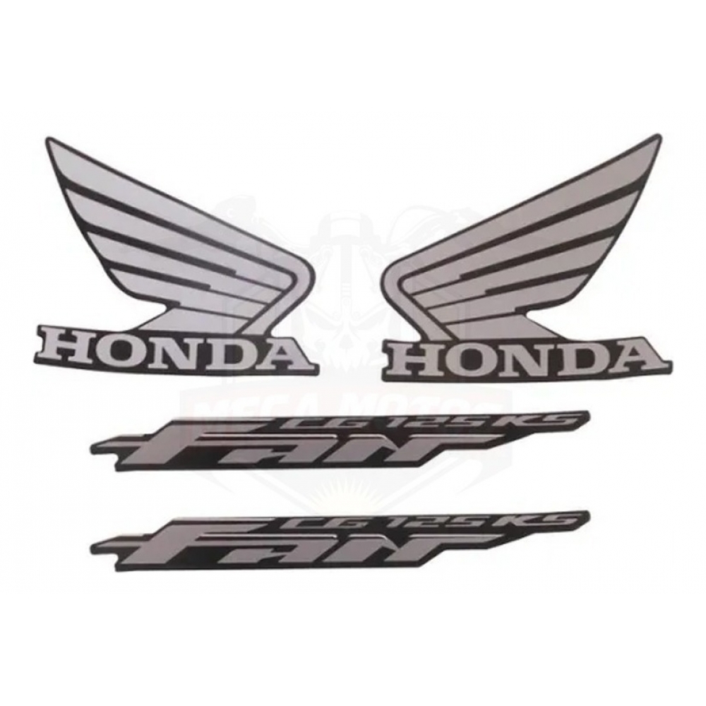 Kit Adesivos Faixas Moto Fan 125 KS 2009 2010 Preta Jogo Adesivo