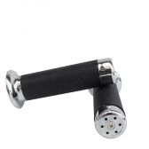 Manopla Punho Moto Custom Retro Vintage Pro Tork Para Guidão 22 mm ( Par ) - Cromada