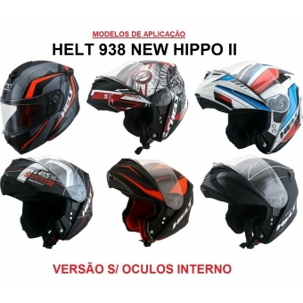 Viseira Capacete Helt 938 New Hippo 2 Nova Geração Cristal Transparente Anti Risco Original